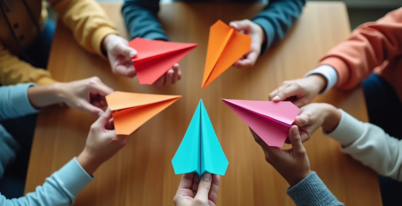 Abstract representation of digital third space fostering team connections